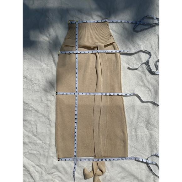 Lauren Manoogian Rib Skirt Crudo Natural Cotton Wool Designer Size 0 XS thru M - Picture 10 of 16